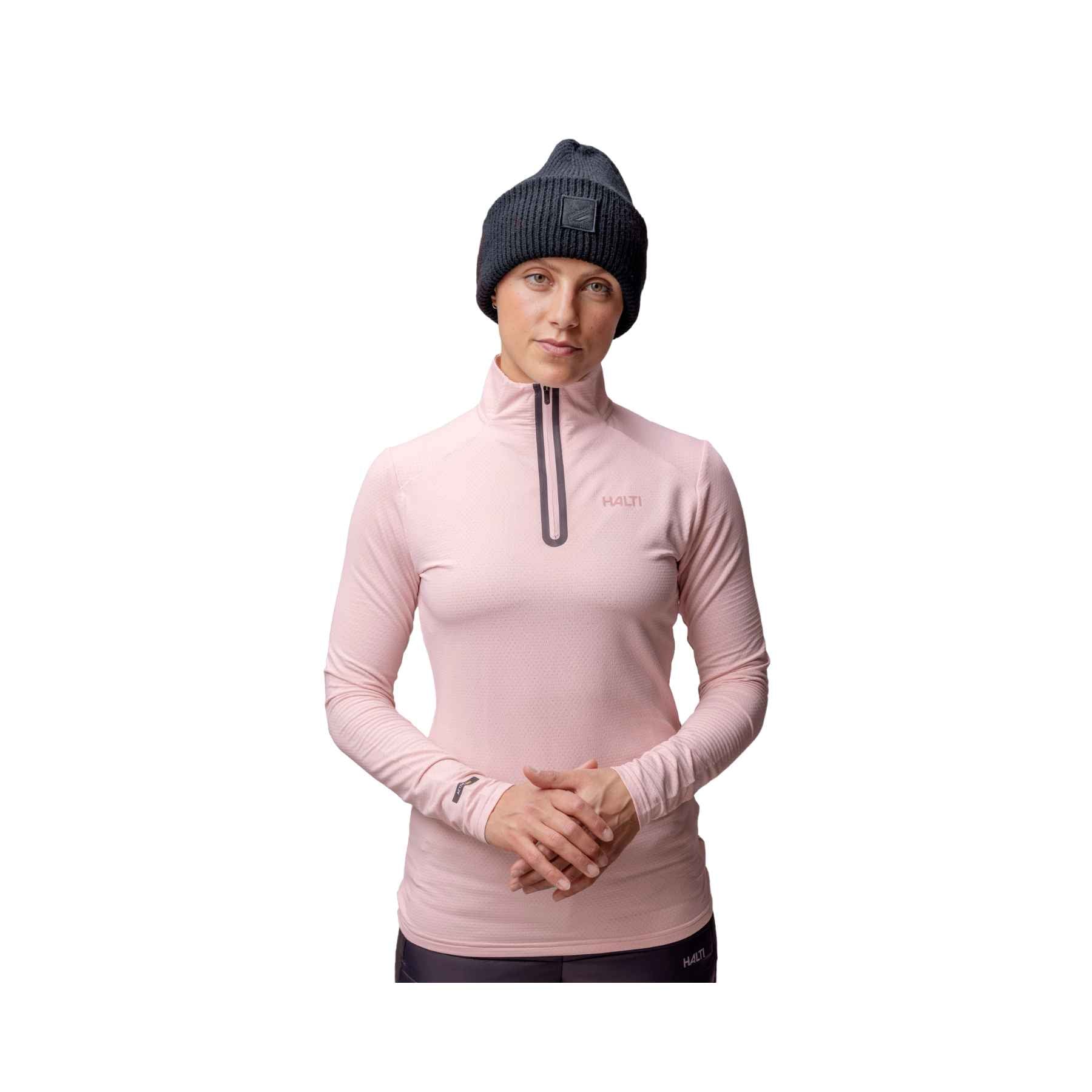 Halti Jaako W Half Zip in Veiled Pink