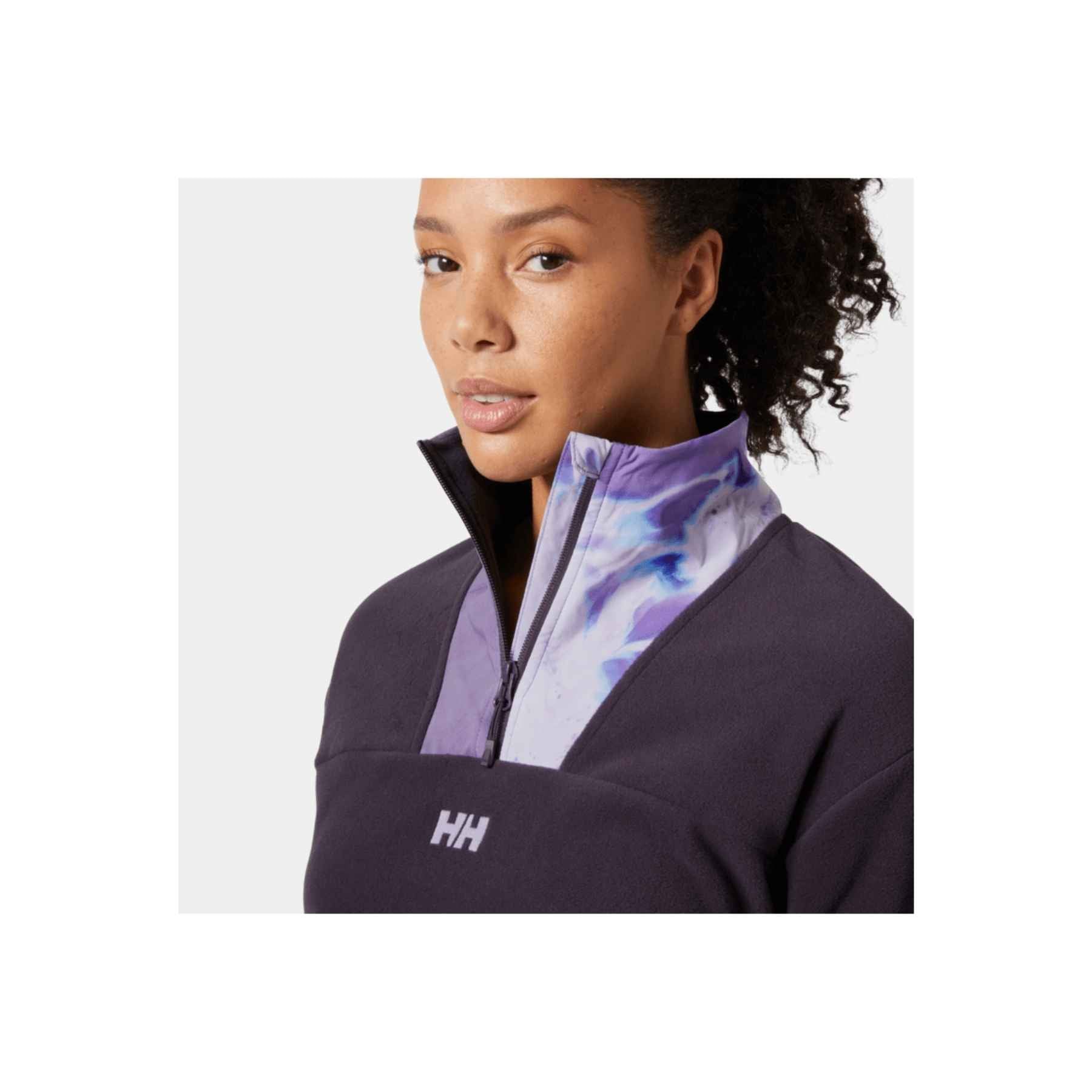 Helly Hansen W Daybreaker Cropped Fleece in Black Grape