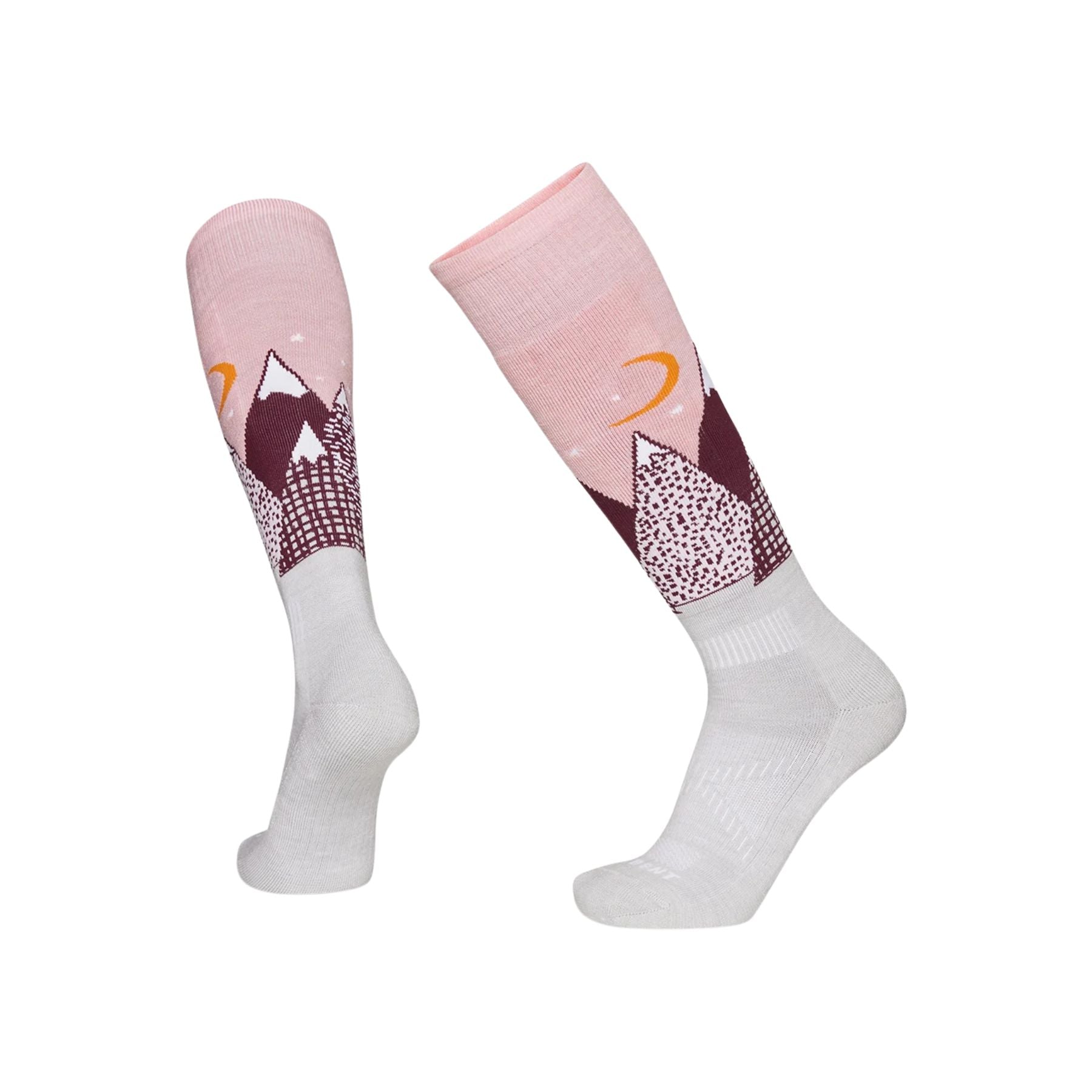 Le Bent Kids Light Cushion Snowy Mountains Snow Socks - Mellow Rose
