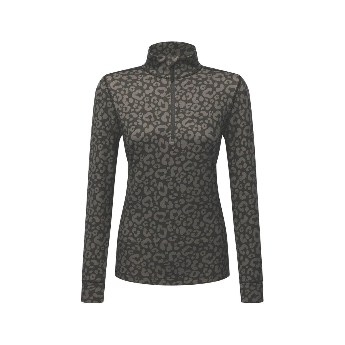 Manbi Women's Tech Half Zip Fleece - Leopard Black