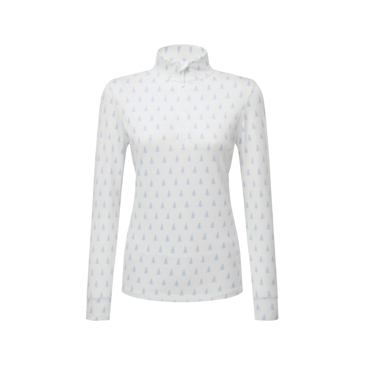 Manbi Women's Tech Half Zip Fleece - Trees Blue