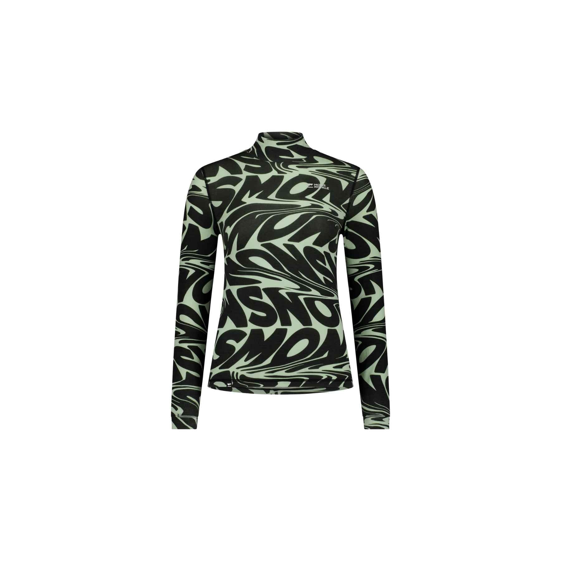 Mons Royale Cascade Merino Mock Neck in SIgnal Lost Matcha