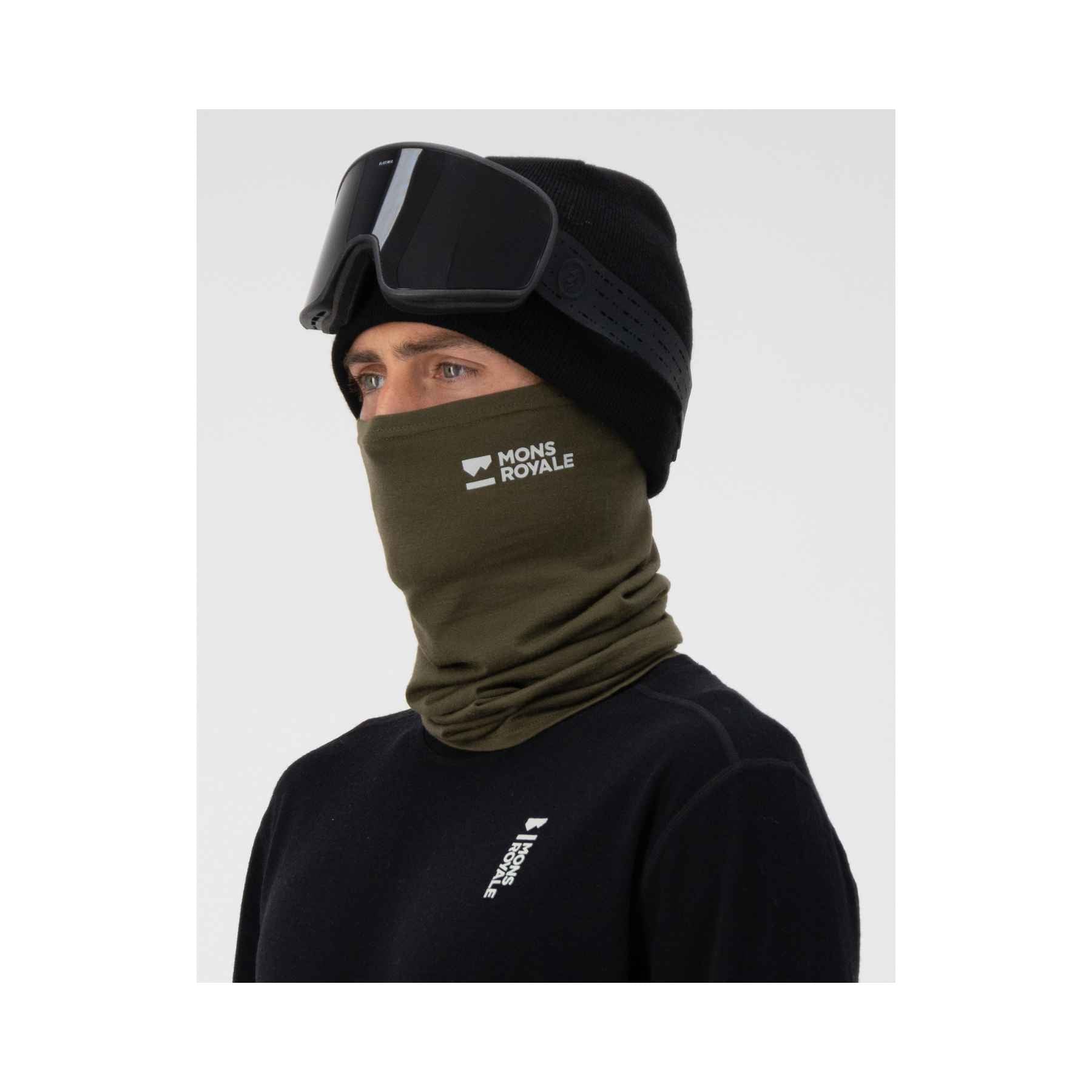 Mons Royale Daily Dose Merino Neckwarmer in Dark Olive