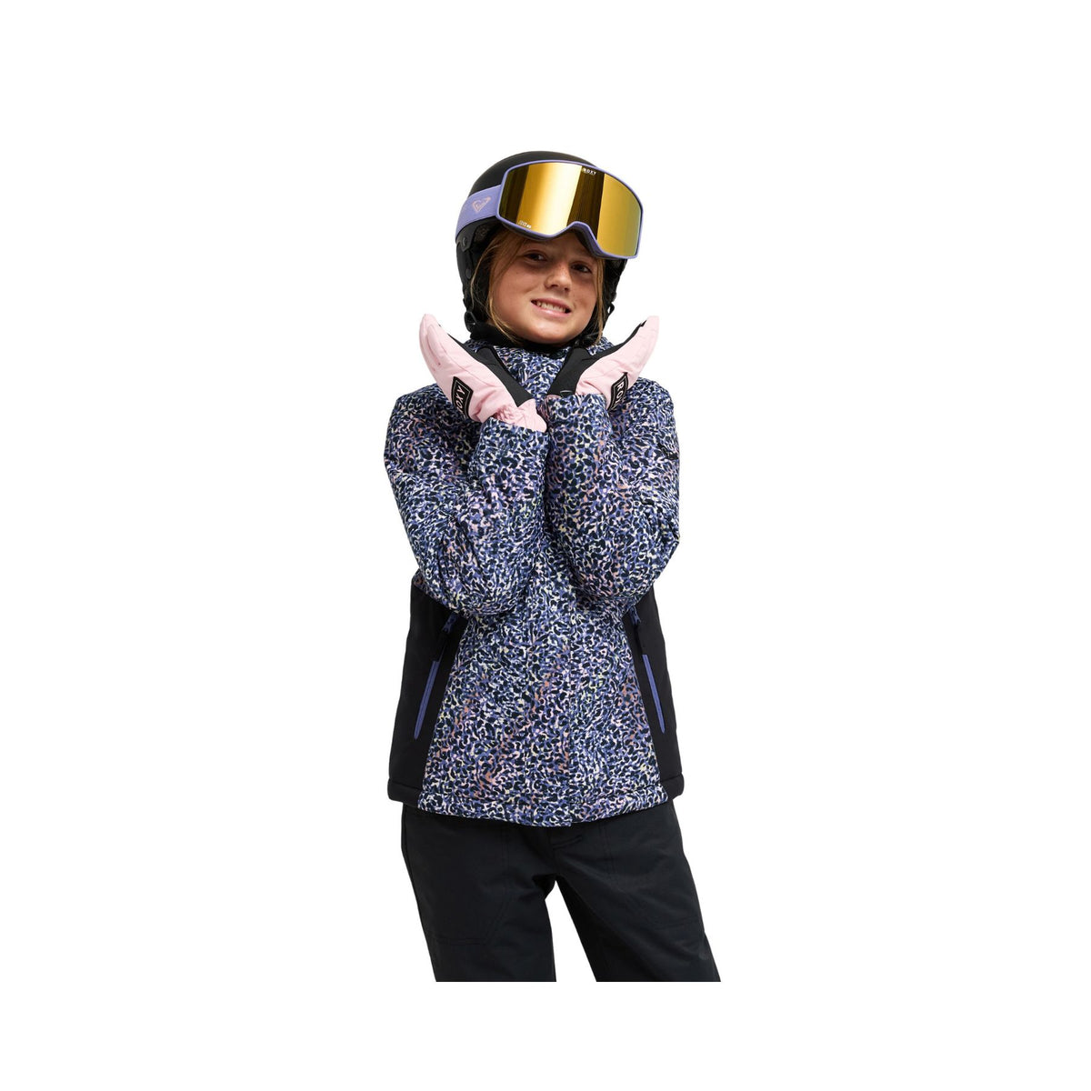 Roxy Snowflare Girl's Jacket - True Black Wildin Out Rg