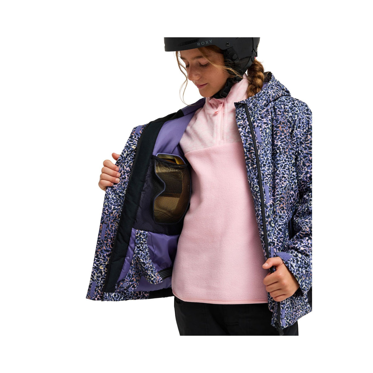 Roxy Snowflare Girl's Jacket - True Black Wildin Out Rg