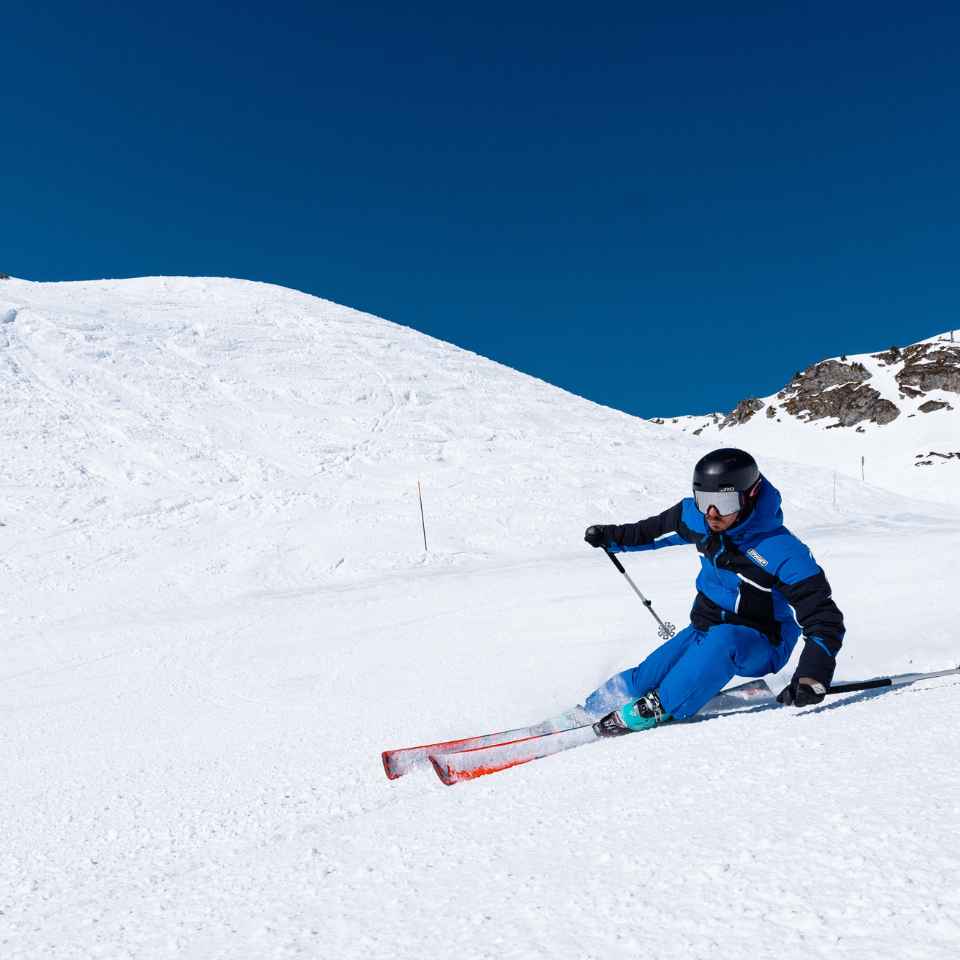 Skier in Spyder clothing and Spyder ski jackets