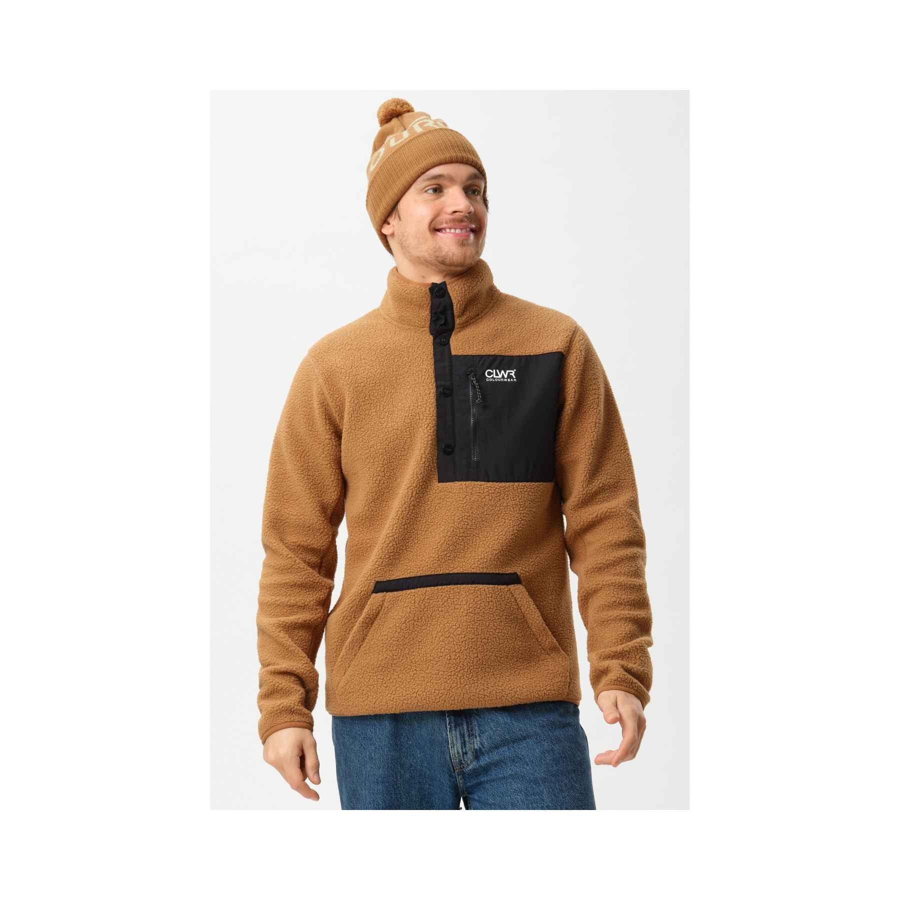 Colourwear Snap Pile Fleece in Workwear Brown