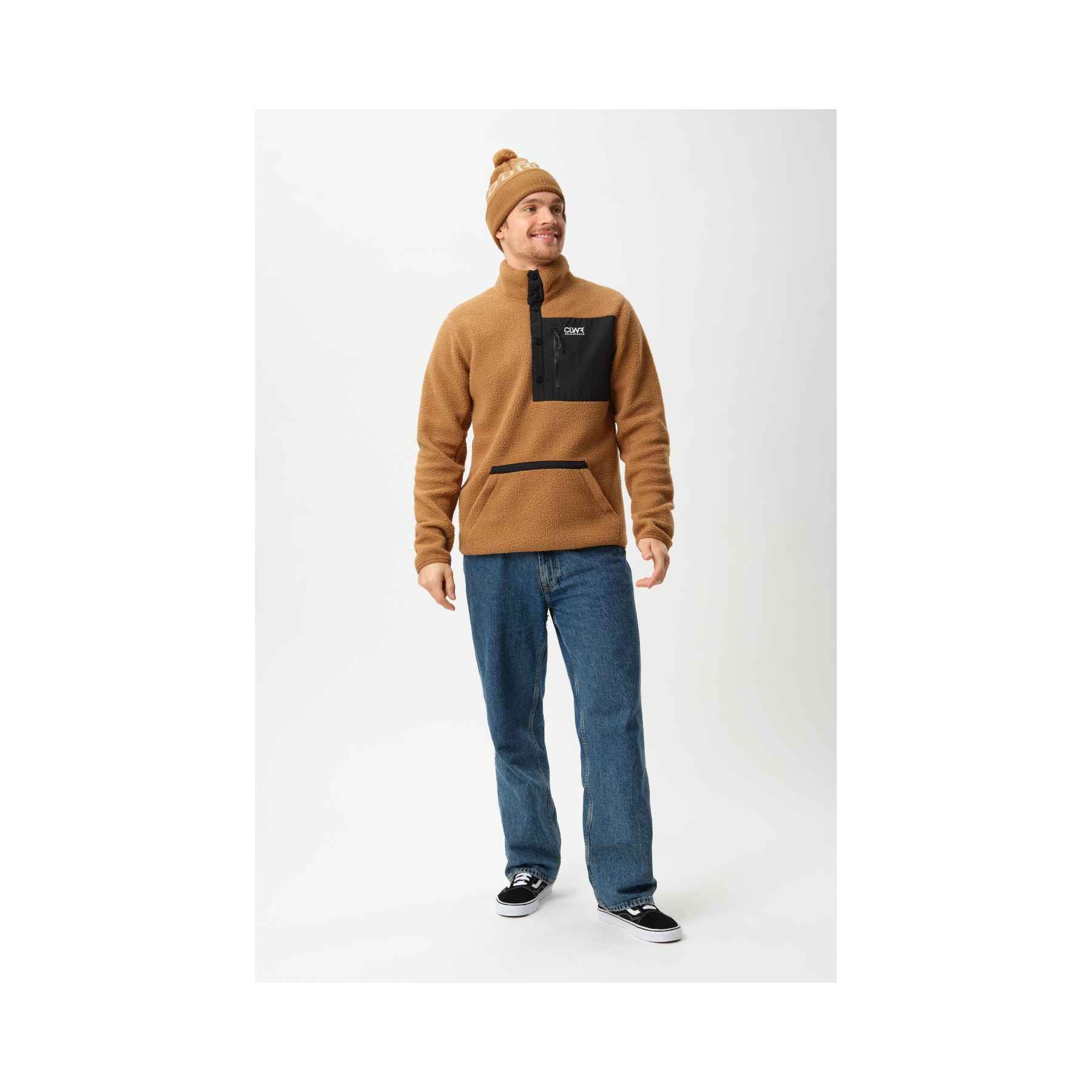 Colourwear Snap Pile Fleece in Workwear Brown
