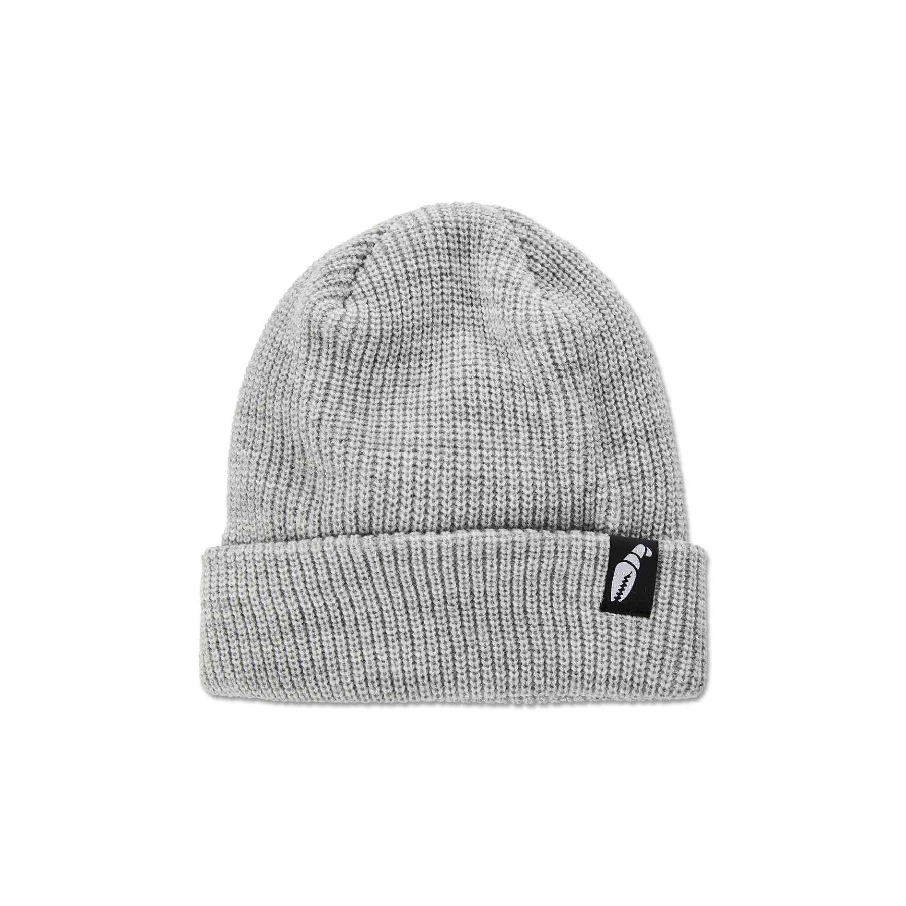 Crab Grab Claw Label Beanie in Heather Grey