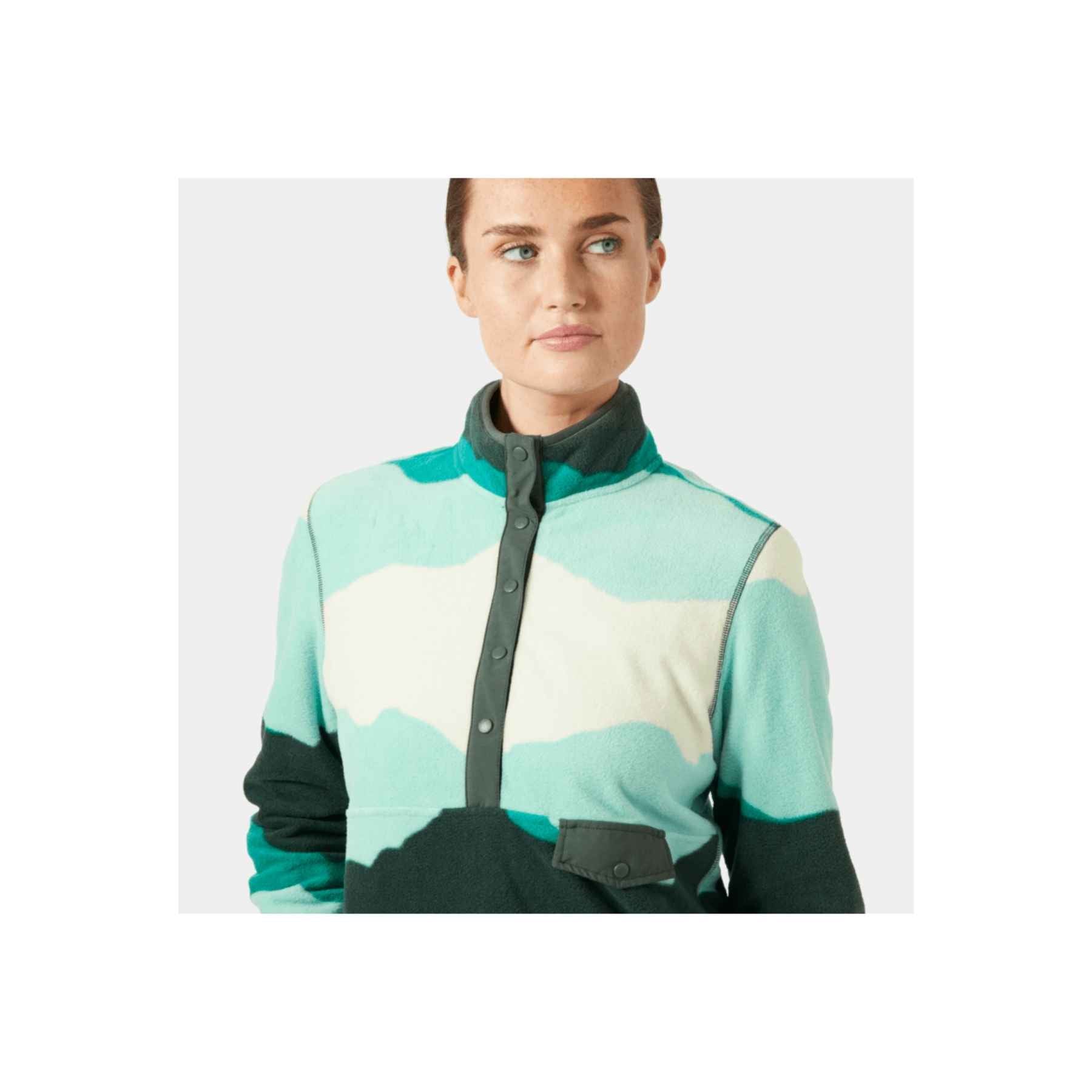 Helly Hansen W Maridalen Printed Fleece in Lagoon Mountain Peak