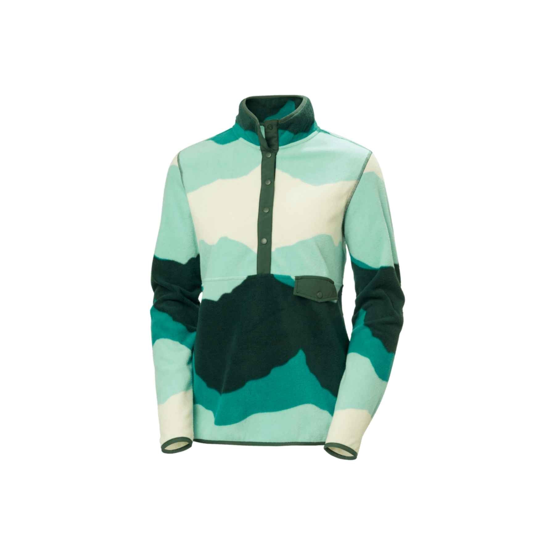 Helly Hansen W Maridalen Printed Fleece in Lagoon Mountain Peak