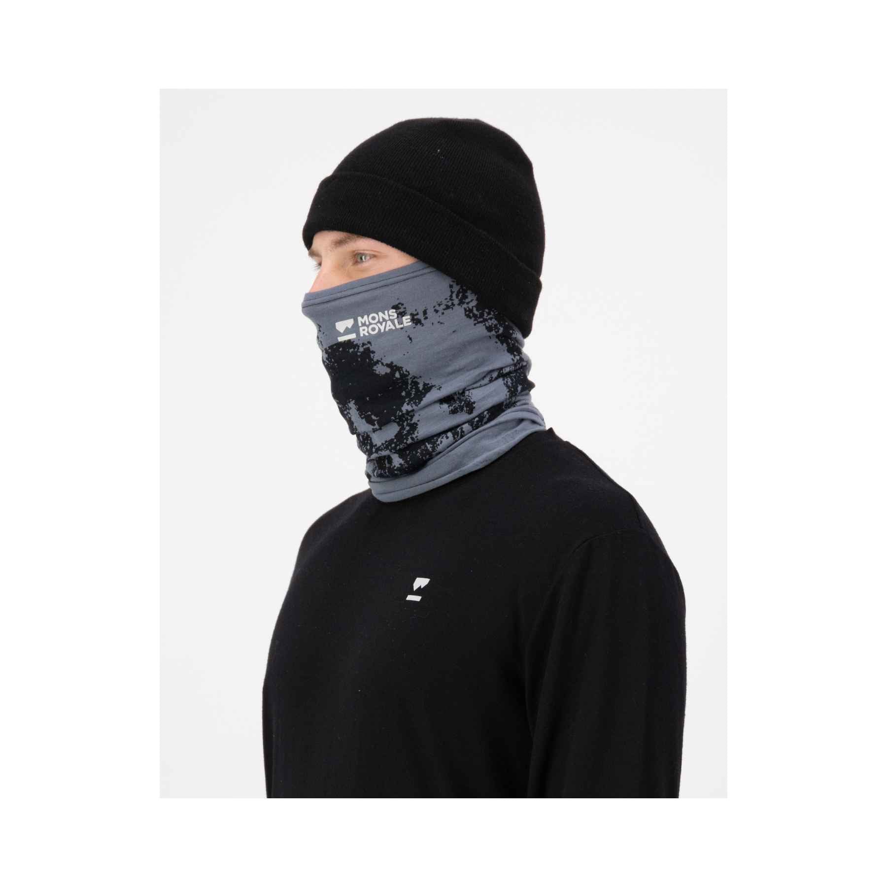 Mons Royale Daily Dose Merino Neckwarmer in Mtn Pixel Grey