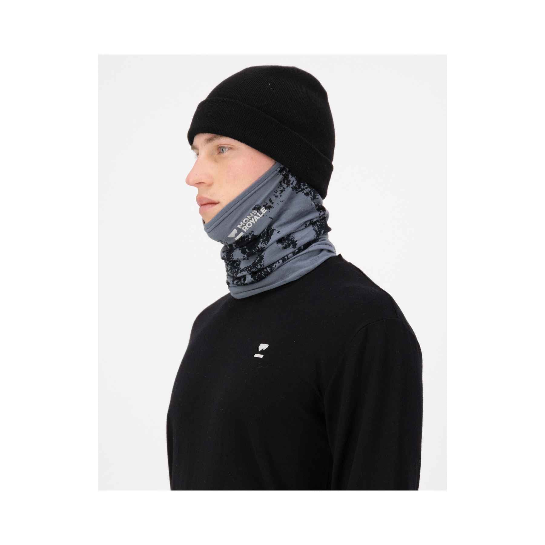 Mons Royale Daily Dose Merino Neckwarmer in Mtn Pixel Grey