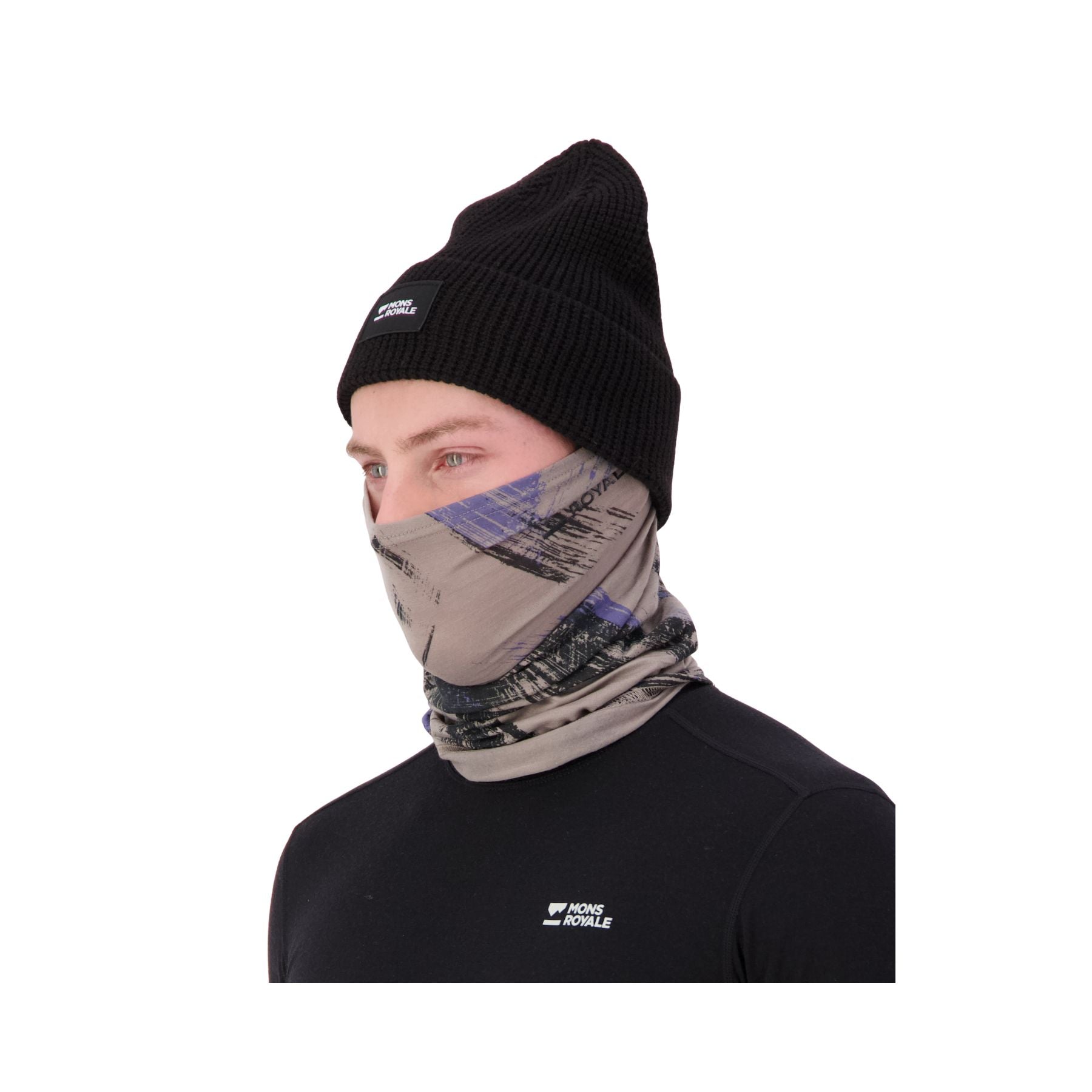 Mons Royale Daily Dose Merino Neckwarmer - Paintbrush Blue