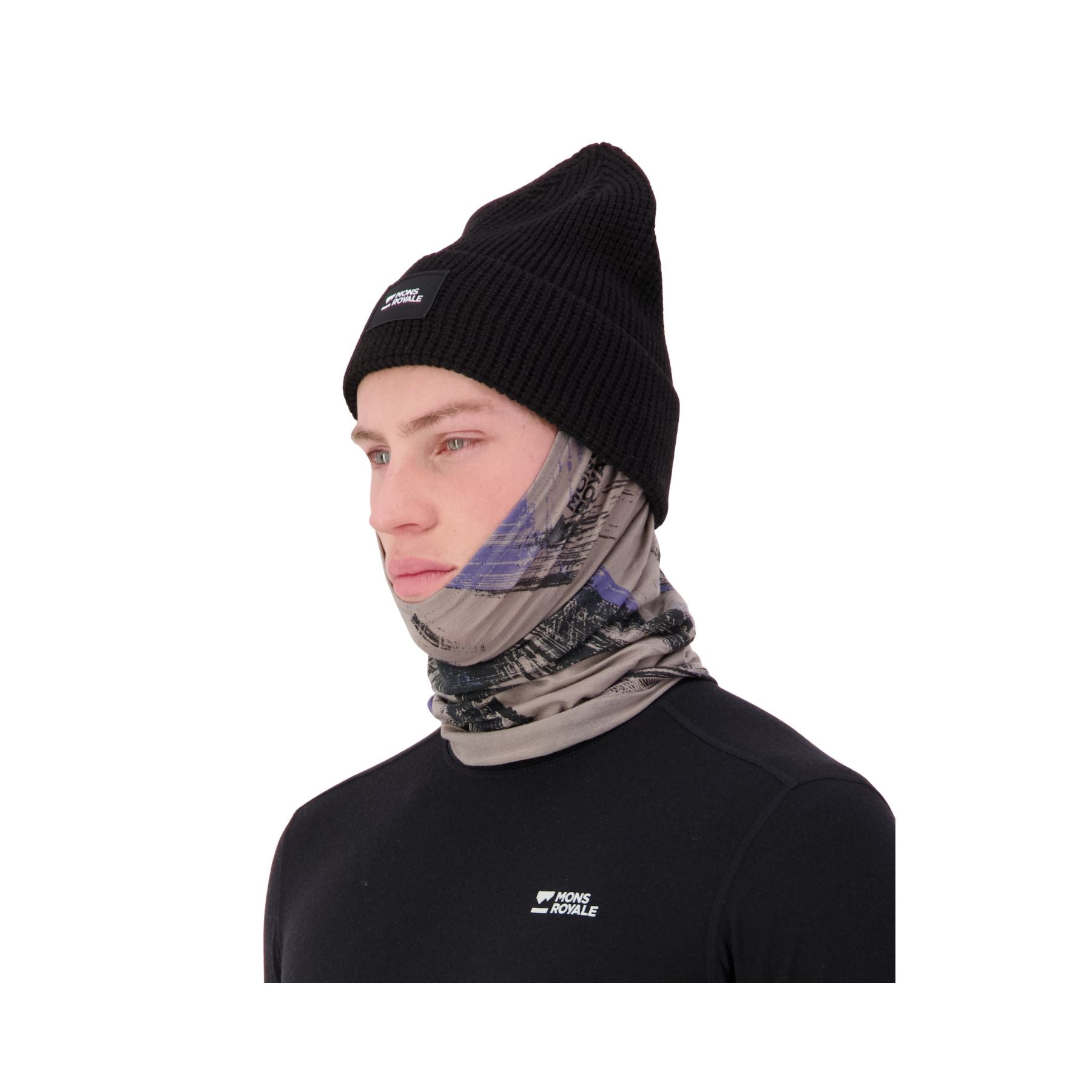 Mons Royale Daily Dose Merino Neckwarmer - Paintbrush Blue