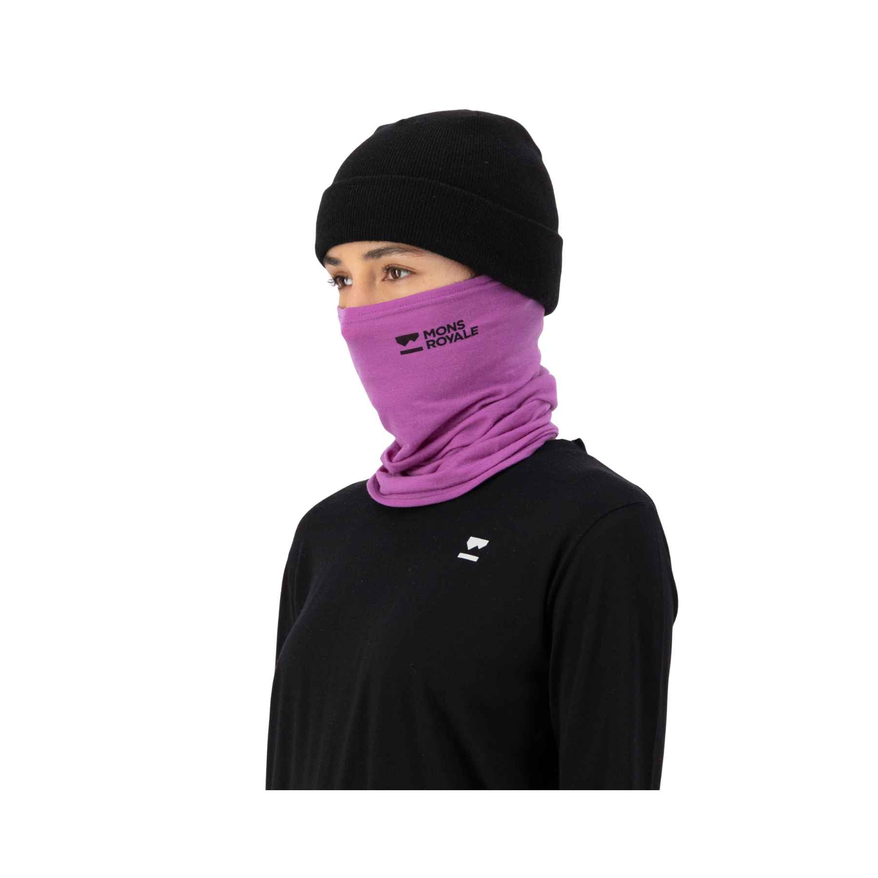 Mons Royale Daily Dose Merino Neckwarmer in Purple Bolt