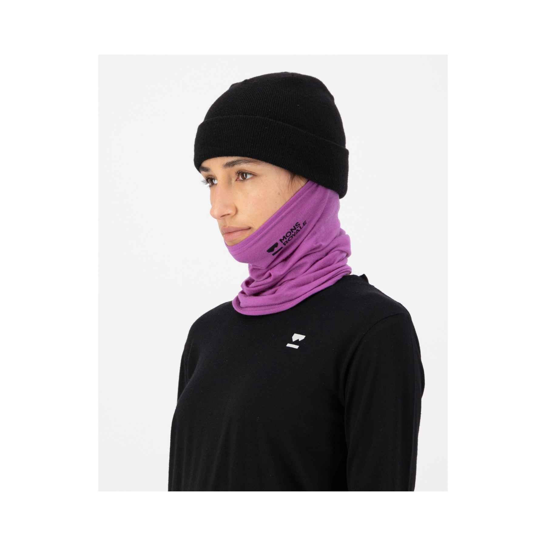 Mons Royale Daily Dose Merino Neckwarmer in Purple Bolt