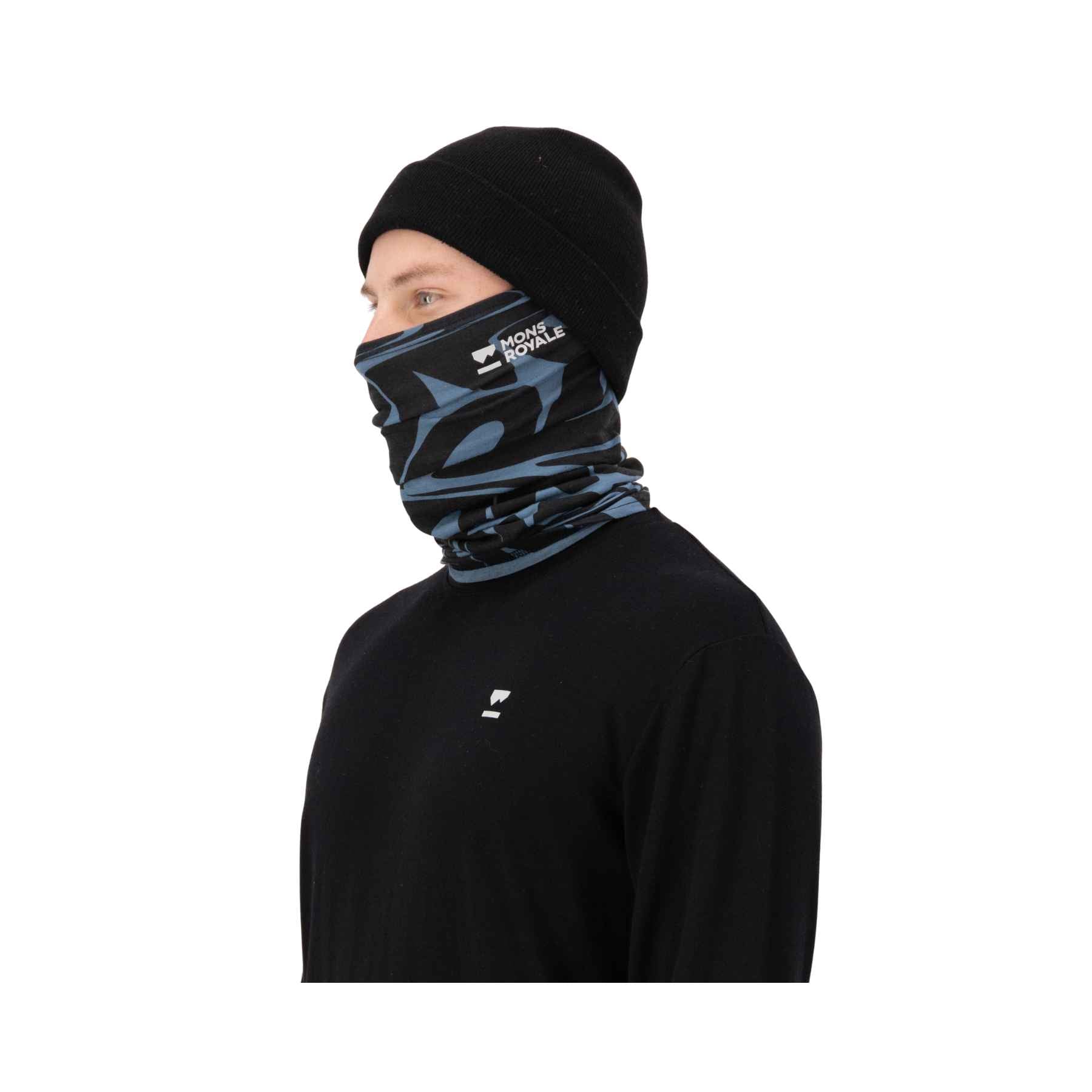 Mons Royale Daily Dose Merino Neckwarmer in Signal Lost Goblin Blue