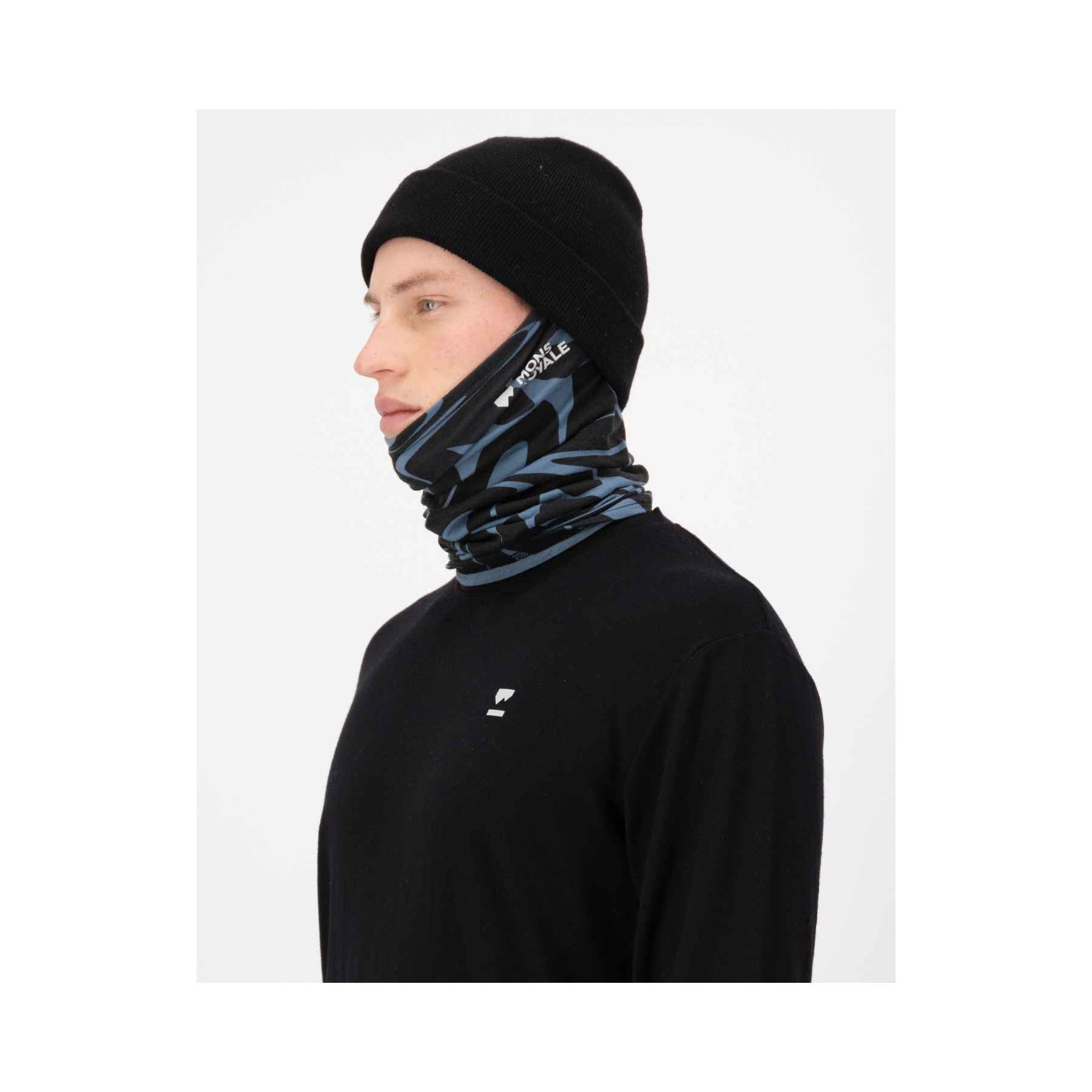 Mons Royale Daily Dose Merino Neckwarmer in Signal Lost Goblin Blue