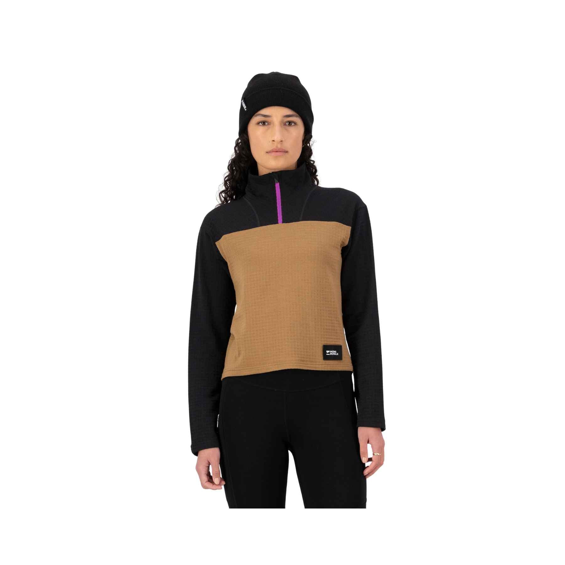 Mons Royale Offgrid Merino Fleece in Black/Toffee