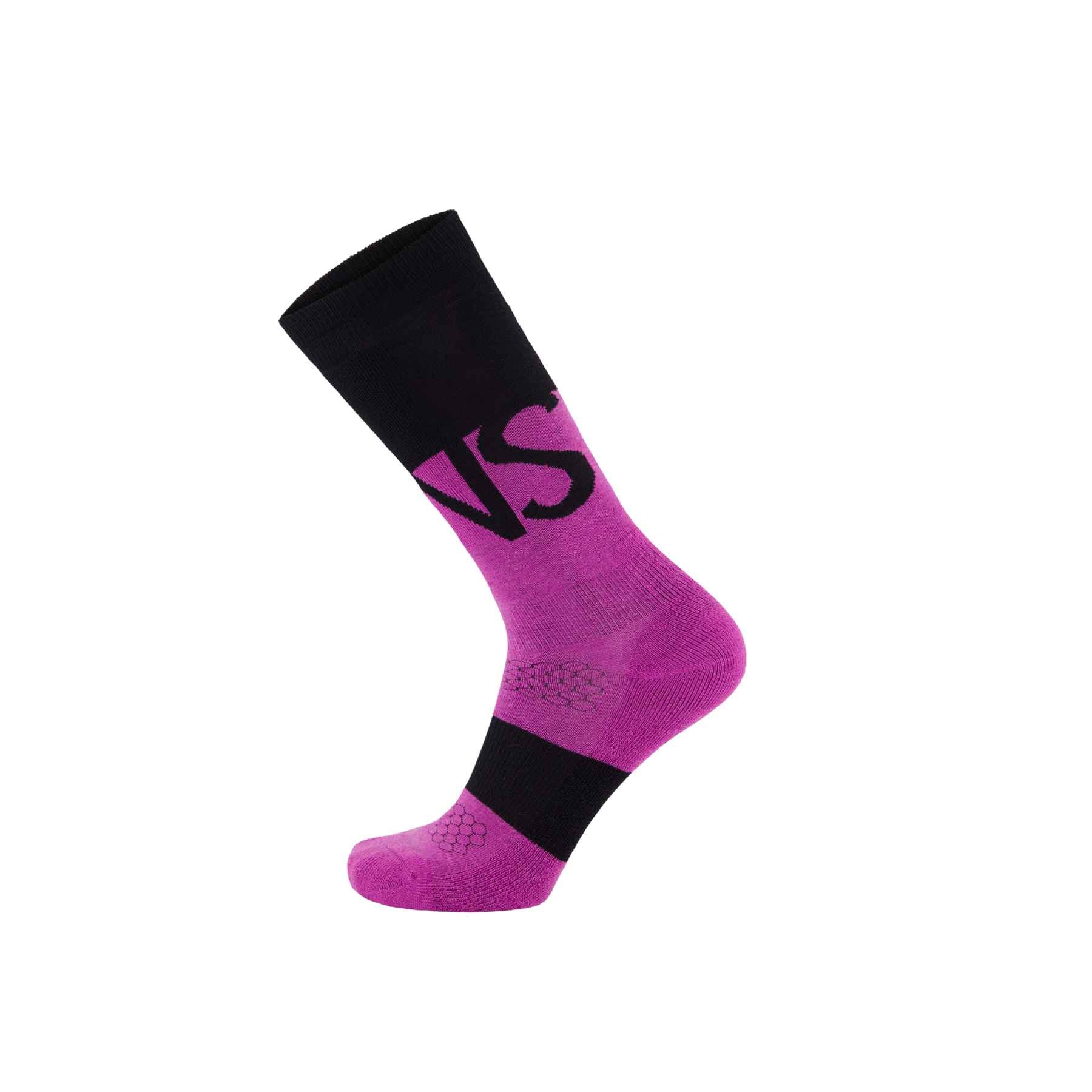Mons Royale Ultra Cushion Merino Socks in Purple Bolt/Black