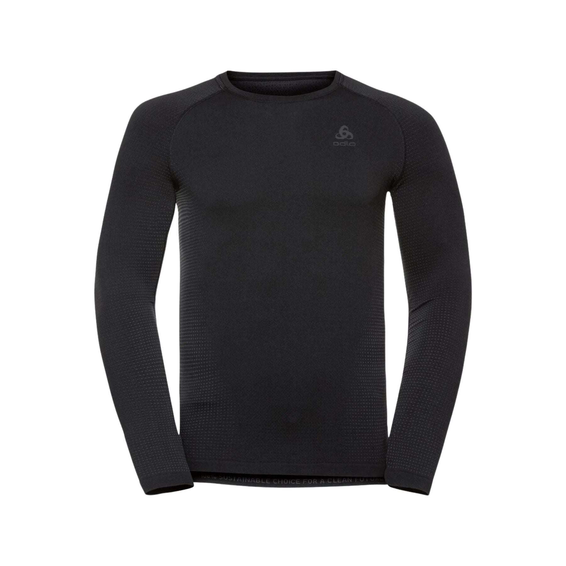 Odlo Men's Performance Warm Base Layer Top in Black/Graphite Grey