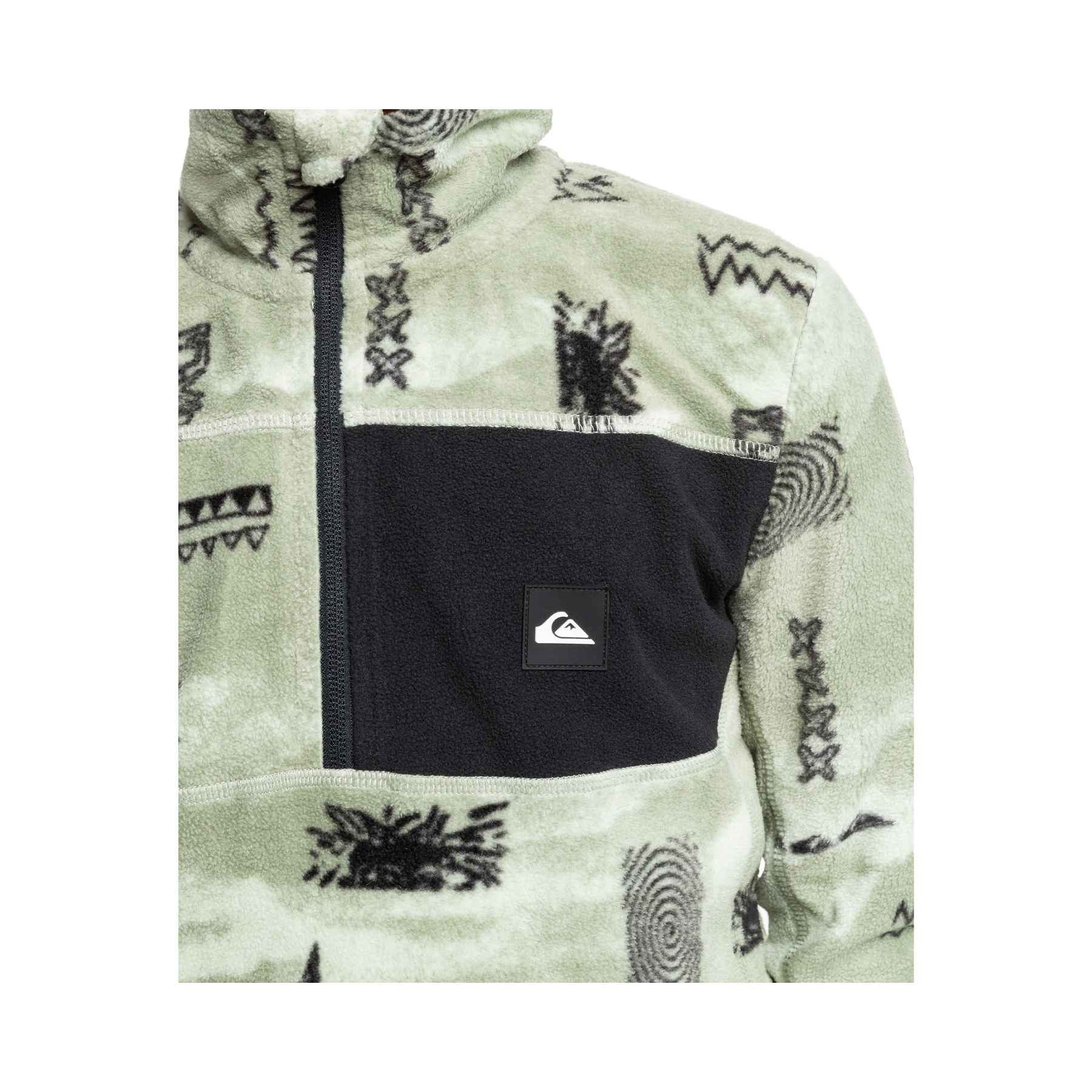 Quiksilver Aker HZ Youth Fleece in Shadow Checks Desert Sage