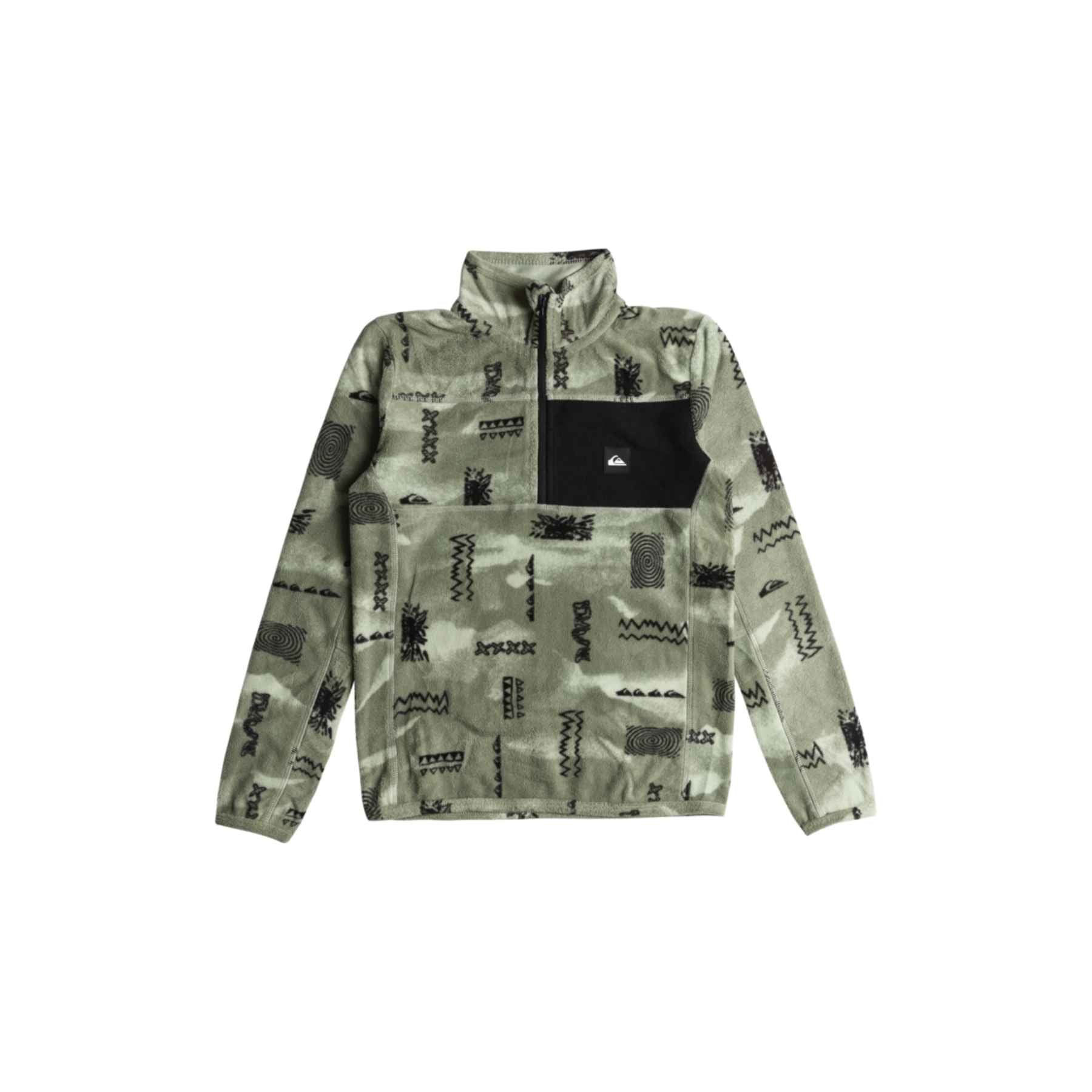 Quiksilver Aker HZ Youth Fleece in Shadow Checks Desert Sage