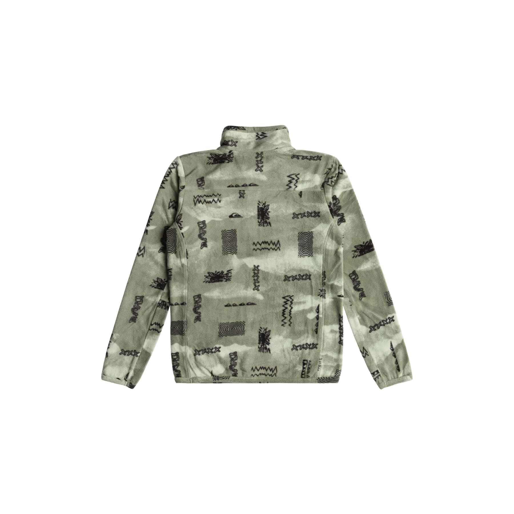 Quiksilver Aker HZ Youth Fleece in Shadow Checks Desert Sage