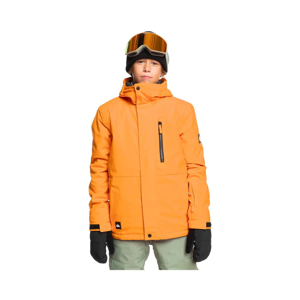 Quiksilver Mission Youth Boy's Ski Jacket in Orange Pepper