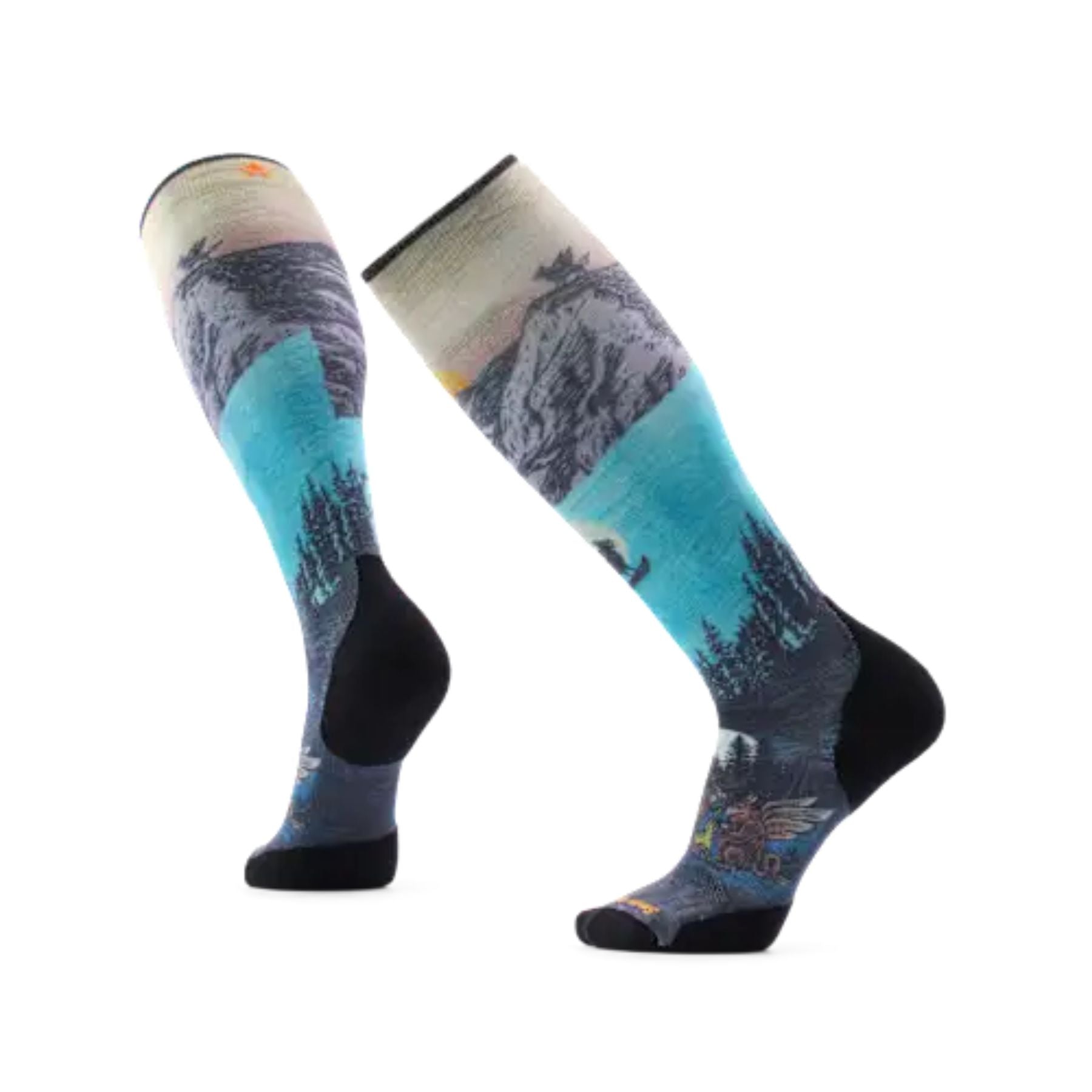Smartwool Ski Targeted Cushion Winter Phase Print OTC Socks - Purple Dawn
