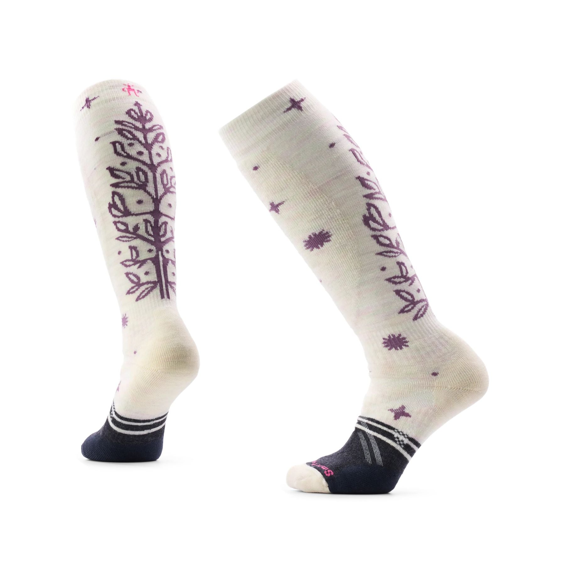 Smartwool Women's Ski Full Cushion Ice Blossom OTC Socks - Moonbeam